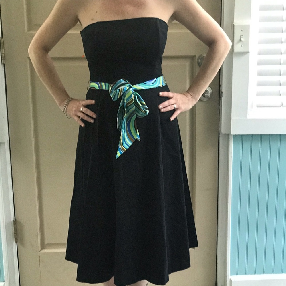White House Black Market Black Strapless Dress